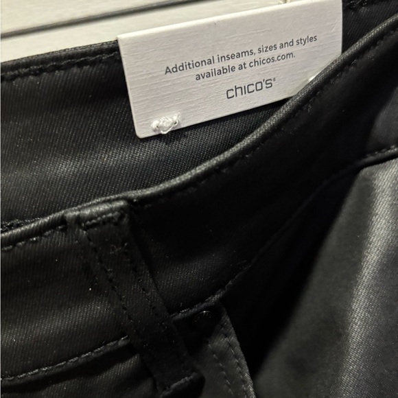 Chico's Womens Dark faux Leather look Jeans - Picture 9 of 15